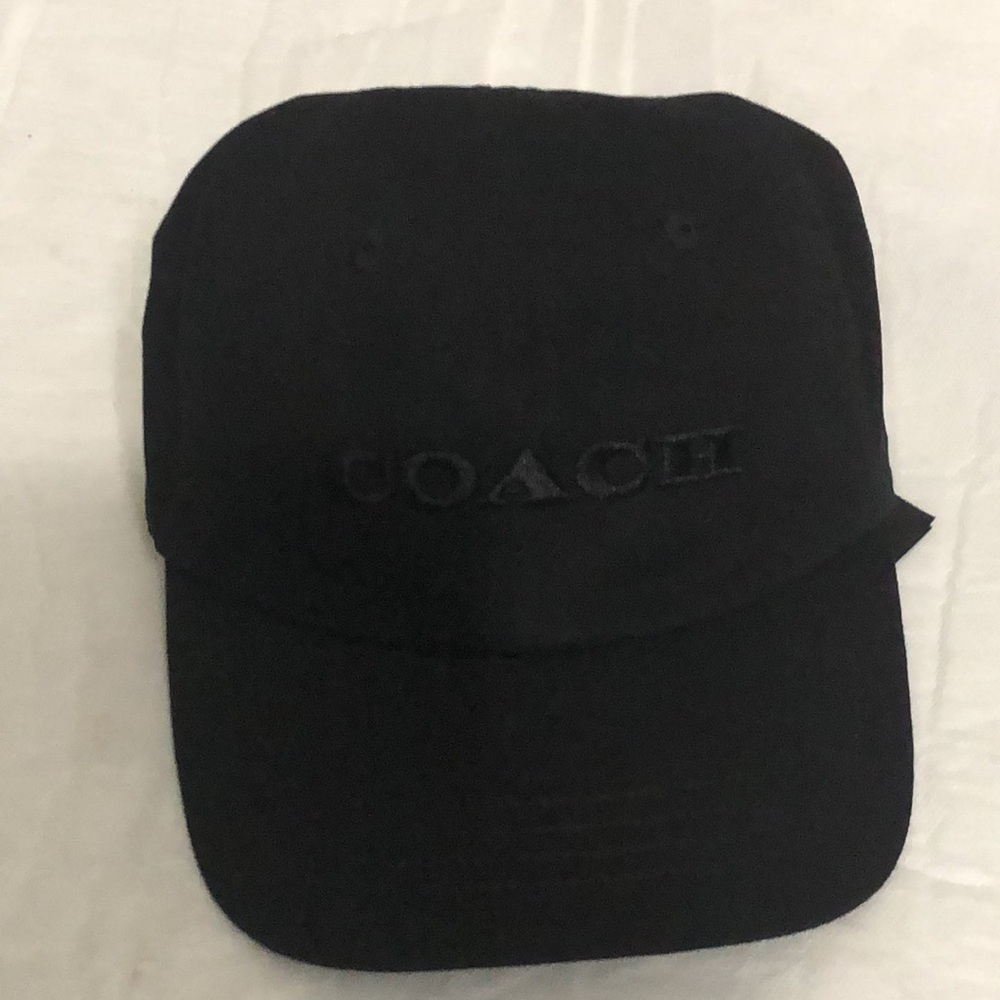 Coach Adult Black Embroidered Logo Cap LIKE NEW